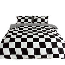 라지킹침구세트 여름이불 black and white bedding set grid lattice bed linen simple summer duvet sets cover 퀸