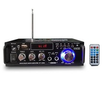 블루투스 미니 앰프 길거리공연 매장용 리시버 통기타 올인원 12v220v bt-298a 2ch lcd display digital hifi audio stereo power, 2-없음