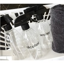 투명 분무기 500ml 3개 묶음 소독 스프레이분무기 알콜분무기, 화이트캡