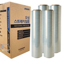[유니스몰][믿을 수 있는 브랜드 오성] 오성 스트레치필름/공업용랩 15 18 20 25 30MIC 4롤 1박스, 20mic x 500mm x 300m