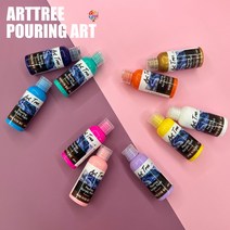[아트트리] 푸어링아트 아크릴 물감 60ml 푸어링 물감 베어브릭 아트토이 플루이드아트, 파랑