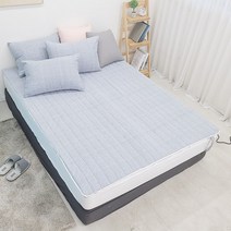 국산 싱글 퀸 침대 장판 온수매트 커버 1p 매트리스 커버 난방 패드 블루 그레이 세탁가능, S_그레이