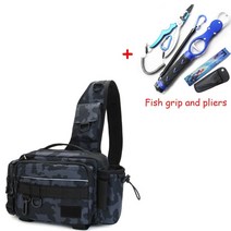 낚시보조가방 하드 로드 릴 케이스 루어 가방다기능 허리 팩 물고기 미끼 기어 유틸리티 보관 낚시 낚시 도구 싱글 숄더 크로스 바디 백, 위장 2 세트