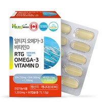 하루미소 rTG 오메가3 비타민D 1202mgx60캡슐 식약처인증 캐나다직수입, 1통, 60정