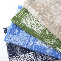 대폭 면 레이온 원단 페이즐리 4color C0, 네이비