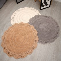 [바보사랑] 순면 미니라이닝서클 발매트 원형 욕실매트 인테리어매트 50x50cm