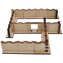 우드카빙키트 던전 벽돌 (16 개 세트) 목재 레이저 컷 2 "x 3D 모듈러 지형 타일 28mm 스케일, 벽돌 벽