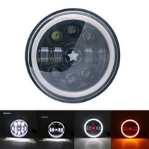 오토바이헤드라이트 7인치 LED 헤드 라이트 DRL Hi/Lo 빔 50W 40W 헤일로 링 앰버 엔젤 아이 Niva 오토바, 13 only 60w headlight