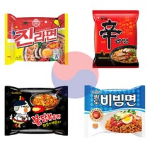 한국국가대표 봉지라면세트 4봉 진라면 비빔면 불닭