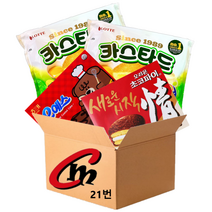 cm전용 박스 21번 대용량 파이 3종 모음 (롯데카스타드 2개+오리온초코파이 1개+오예스 1개) 합4개, 1세트