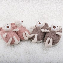 에스큐에스샵 캐릭터 털실내화 털슬리퍼 겨울 거실화 방한슬리퍼 - ML-곰인형슬리퍼
