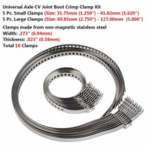차량냉각 24/10Pcs 스테인레스 스틸 차축 CV 조인트 압착 클램프 키트 범용 가변 Driveshaft 25-50mm 50-1, 01 10pcs
