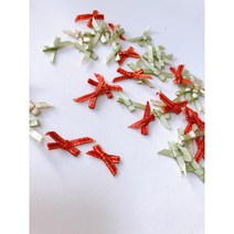 [그레이스샵] 수공예 만들기 부자재 DIY 재료 크리스마스 재료 믹스 미니 리본 100pcs 한세트 (주문수량1 =100개)