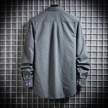 DFMEI 남자 셔츠 무열 캐주얼 스트라이프 남방 남하 긴팔 화이트 남방 남성 여름 비지니스업촌삼