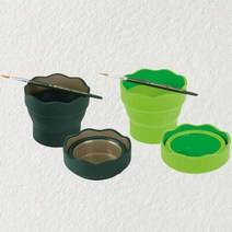 파버카스텔 클릭 앤 고 물통 접이식 미술물통, 라이트그린