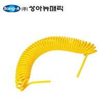 상아뉴매틱 폴리우레탄코일튜브 UC 12-08-75 12.7x8.5 상아 에어 호스 우레탄호스 (카플링별도) 노랑