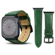 Alto 애플 워치 밴드 49mm 44mm 45mm 42mm와 호환되는 가죽 클래식 핸드메이드 프리미엄 이탈리아 아닐린 풀 그레인 교체 스트랩 여자 여성용 남자 남성용 시리즈 울트, Forest
