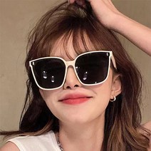 남녀공용 여성 남성 선글라스+하드케이스/명품디자인 오버사이즈 뿔테 프레임 빅사이즈 선글라스(2컬러)