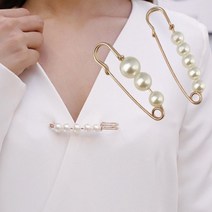 다라온 고급 진주 브로치 세트 1+1 사이즈조절 고정 옷핀 진주 빅옷핀 브로치 와펜