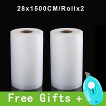 진공포장기펌프비닐포장흡착기식품진공실러보관가방12/15/20/25/28cm500cm진공포장실러1/2/5롤/로트용진공가방, [10] 28x1500CM 2 rolls