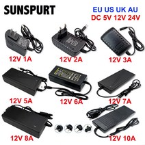다운트랜스 변압기 DC 5V 12V 24V 조명 변압기 AC 110V 220V 스위칭 전원 공급 장치 1A 2A 3A 5A 6A 8A LED, 02 DC 12V_03 AU_05 6 A