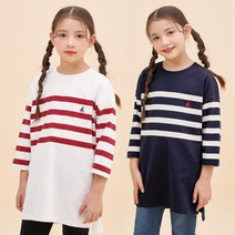 [빈폴키즈] 23SS 여아 7부 롱기장 스트라이프 티셔츠 (2종 택1)