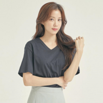 로엠 로엠 컬러 V넥 티셔츠_S RMHWB37RQ1
