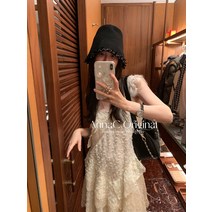 여성 원피스 천미희복귀비밀번호7미터 레이스 선녀 패션 올매치 루즈한 서스펜더 롱스커트