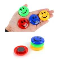 메모홀더 마그네틱자석 미니자석 4P 원형 스마일 자석 4CM, 옐로우