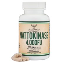 더블우드 나토 낫토 키나제 4000 FU 혈관청소 삶은 대두 콩 효소, 1개, 120캡슐