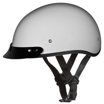 Daytona Helmets 하프 스컬 캡 오토바이 헬멧 DOT 승인 하이 그로스 화이트 XS 바이저 포함 USA 미국, Pearl White
