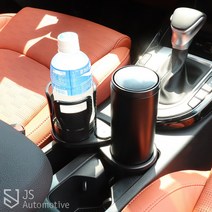 JS automotive 더뉴QM6 자동차 트랜스폼 더블홀더 멀티트레이 음료수 텀블러 수납 보관 홀더 2단 거치대 차량인테리어 용품, 블랙
