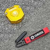 라이더무드 야마하 R1 R3 R6 R7 R15 MT03 MT07 MT09 MT10 알루미늄 키 커버 키링 세트 케이스 홀더 폰넘버키링포함, 골드키커버+레드키링, 1개