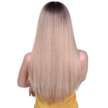 Is a wig Long Straight Black Mixed White Wigs Synthetic Women Wigs Cosplay Wig Yellow Purple Middle Part Daily Hairs, 01 24 inches, 07 R6-60-30