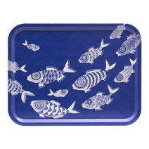 린넨편집샵 야미다숄오브피쉬 블루 사각트레이 43x33cm