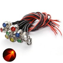 JINHA DIP LED 고휘도LED ROUND 발광다이오드 8mm 12V 인디게이터, 5개, 인디_(12V_8파이)빨강_5개