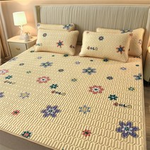 라텍스 돗자리 베개커버 세트 A라인 침대 쿨링 돗자리 여름 세탁기 가능 비보뉴 I933K496, 데이지 베이지