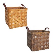 자연감성 내추럴우드 대형 사각바구니 케이터링 포트락 홈파티 플레이팅, 1개, 라이트커피