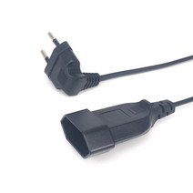 Europea 90도 남성 플러그 여성 소켓 전원 연장 케이블 PC 컴퓨터 PDU 0.3m/0.6m/1.8m EU 2 프롱 벤드 각도, 02 0.6M, 02 Black