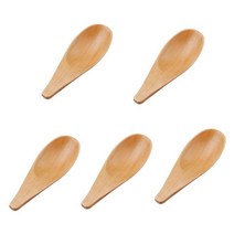 5 조각 미니 나무 숟가락 조미료 짧은 손잡이와 숟가락 커피 느슨한 티 나뭇잎 우유 분말 향신료 사탕 등, 하나, 보여진 바와 같이