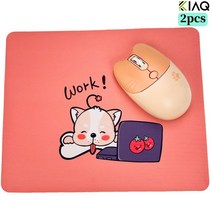 KIAQ 마우스 패드 세트 210*260*3mm 2개, 분홍색