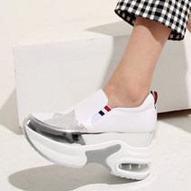 포크슈즈 리얼가죽 에어 키높이 여성 여자 운동화 스니커즈 슬립온 8cm 2color vny896