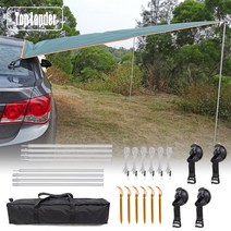 코누타프 3x3m car side awning with pole rope peg 강력한 흡입 컵 앵커 야외 캠핑 텐트 방수 캐노피 그늘 태양 보호소, 푸른