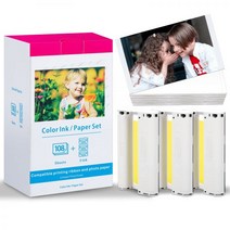 잉크 카트리지 및 사진 용지 Canon Selphy CP1300 CP1200 KP-108IN 36IN 4 x 6 라미네이트 광택, 1 Ink (no paper)