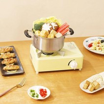 용 가스 미니 파워 스토브 소토 캠핑 버너 그리들 플랫 강염 플레이트 브루스타 썬터치 생선구이기 구이바다 트윈 고화력 백패킹 등산 부탄 접이식 일체형 가정 화로 야외 렌지 그릴, 노란색 상자