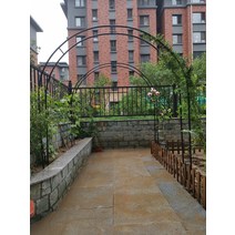 스토비투 철제 넝쿨지지대 정원 울타리 넝쿨식물 아치형 지주대 트렐리스 화분받침, 검은 색 (폭 1.8 미터 높이 2.2 미터)