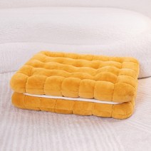 목이 편한 베개 배게 real life 비스킷 모양 플러시 쿠션 부드러운 크리 에이 티브 의자 카시트 패드 장식 쿠키 다다미 백 쿠션 소파 홈, 노란색 사각형 2