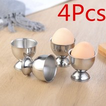 에그 마스터 4pcs 계란 홀더 스테인레스 스틸 계란 컵 스탠드 도구 캐비어 컵 아침 계란 홀더 연회 계란 용품 주방 악세사리, 없음
