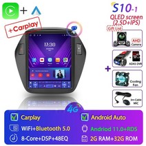 현대 ix35 투싼 2009-2015용 안드로이드 11 9.7quot car radio 멀티미디어 2 din navigation carplay 스테레오 헤드 유닛 오디오 스피커, s10-1 카메라-64g dvr