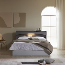 수납침대 리브우드 유벤 LED 헤드 3단수납침대 슈퍼싱글침대 퀸침대, 포켓 매트리스, 아카시아(ACACIA)